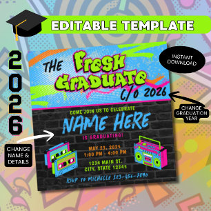 Invitación de graduación de graduado fresco Fies