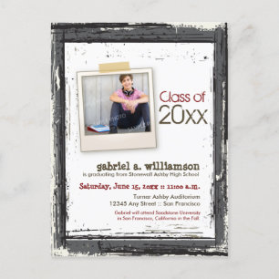Invitación de graduación de Grunge de moda (pizarr