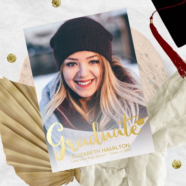 Invitación de graduación de guión de Moda simple (Subido por el creador)