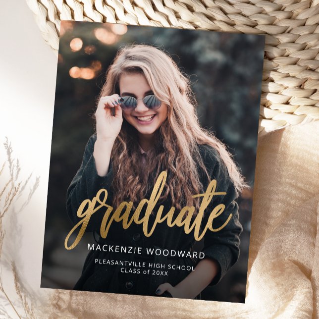 Invitación de Graduación de Guión Dorado (Subido por el creador)