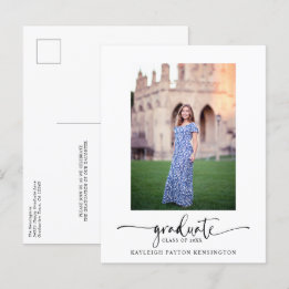 Invitación de graduación de guión elegante y moder