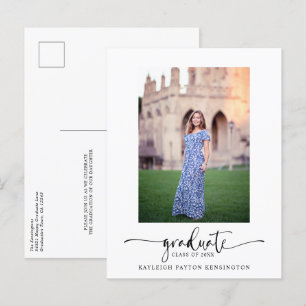 Invitación de graduación de guión elegante y moder