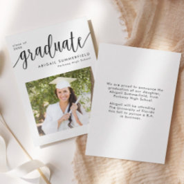 Invitación de Graduación de Guión Escrito A Mano