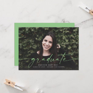 Invitación de Graduación de Guión Graduado Verde