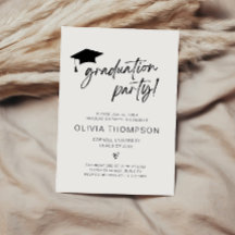 Invitación de graduación de guión minimalista