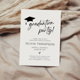 Invitación de graduación de guión minimalista
