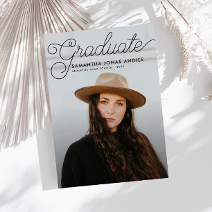 Invitación de Graduación de Guión Moderno 2 Fotos