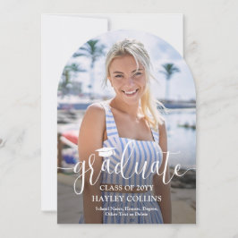 Invitación de graduación de guiones de moda y foto