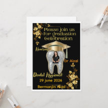 Invitación de graduación de higienista dental con