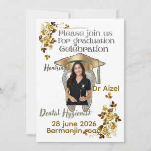 Invitación de graduación de higienista dental con