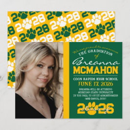 Invitación de graduación de impresión de Green & G