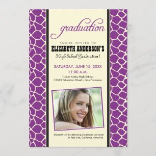 Invitación de graduación de impresión de jirafa (p
