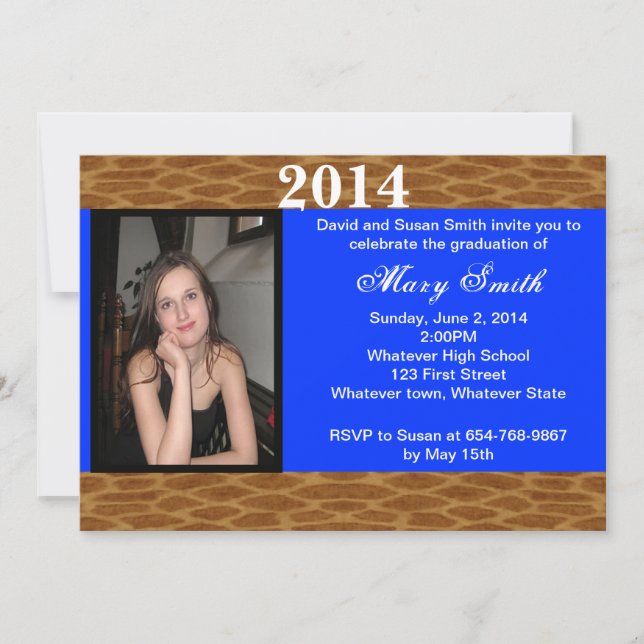Invitación de Graduación de Jirafa con Foto (Anverso)