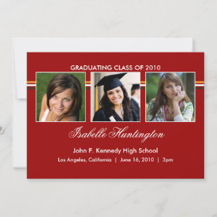 Invitación de graduación de la barra de fotos