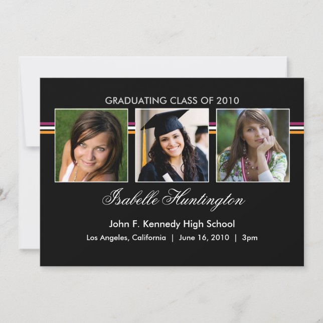 Invitación de graduación de la barra de fotos (Anverso)