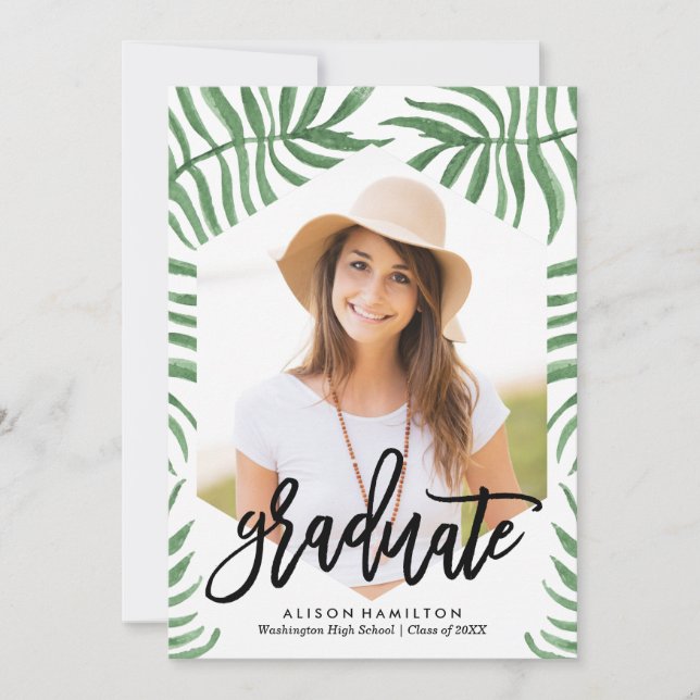 Invitación de graduación de la brisa tropical (Anverso)