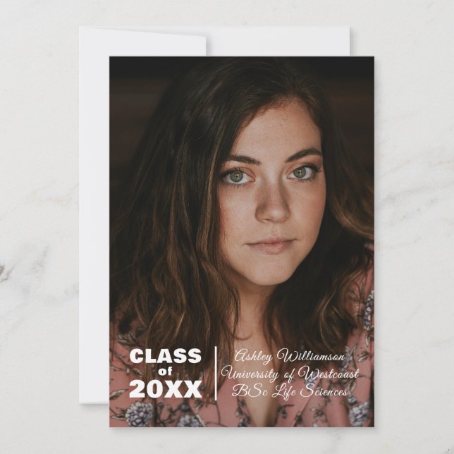 Invitación de graduación de la clase 20XX de fotog (Anverso)
