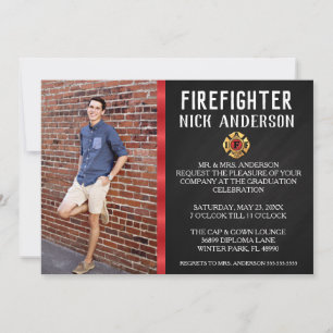 Invitación de graduación de la escuela de bomberos