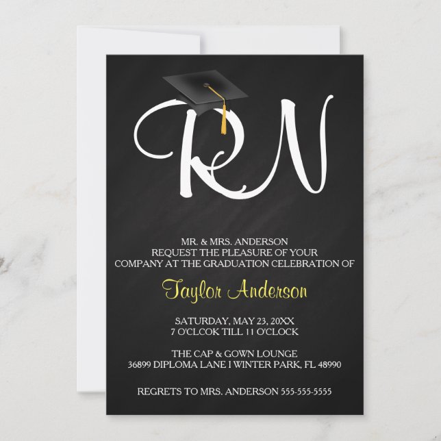 Invitación de graduación de la Escuela de Enfermer (Anverso)