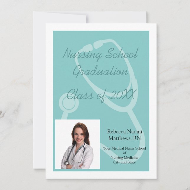 Invitación de graduación de la escuela de Enfermer (Anverso)