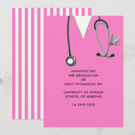 Invitación de graduación de la escuela de enfermer