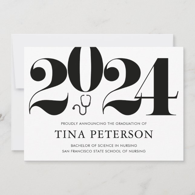 Invitación de graduación de la escuela de enfermer (Anverso)