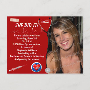 Invitación de graduación de la escuela de enfermer