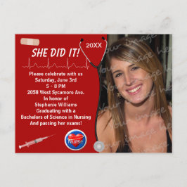 Invitación de graduación de la escuela de enfermer