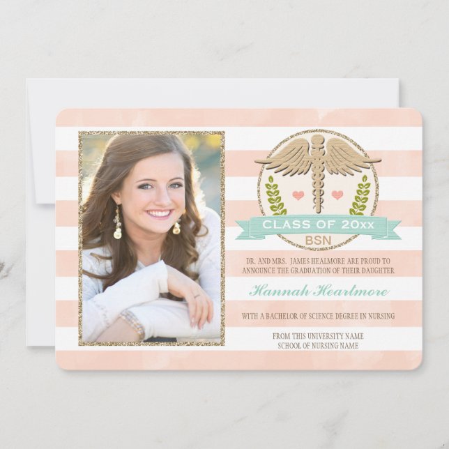 Invitación de graduación de la Escuela de Enfermer (Anverso)