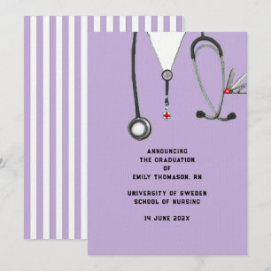 Invitación de graduación de la escuela de enfermer