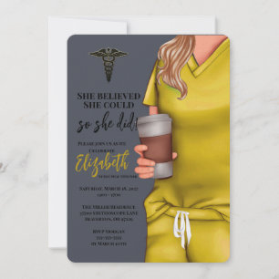 Invitación de graduación de la escuela de enfermer