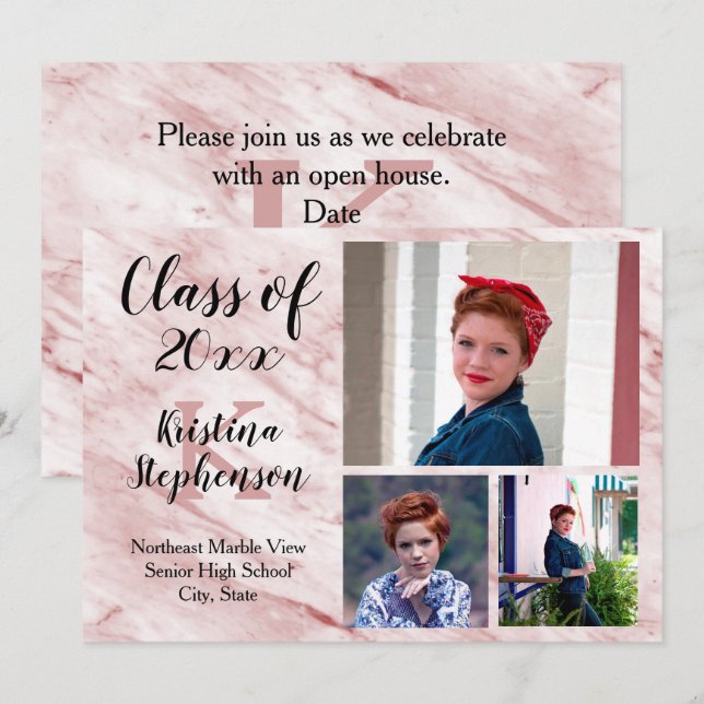 Invitación de graduación de la escuela de fotograf (Anverso / Reverso)