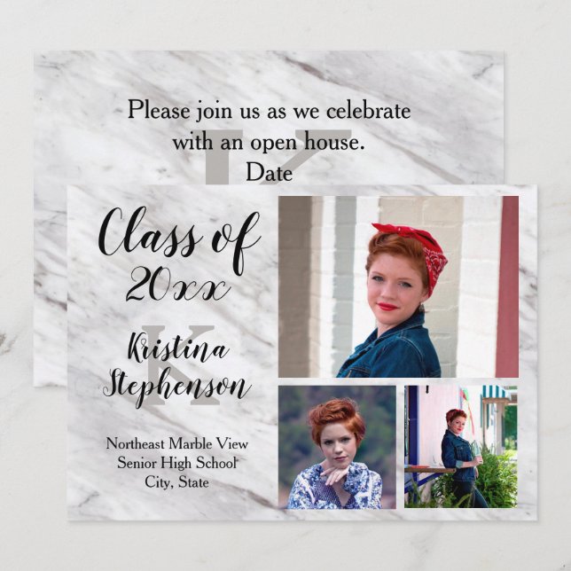 Invitación de graduación de la escuela de fotograf (Anverso / Reverso)