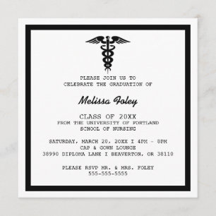 Invitación de graduación de la Escuela de Medicina