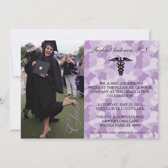 Invitación de graduación de la Escuela de Medicina (Anverso)
