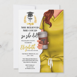 Invitación de graduación de la escuela de medicina