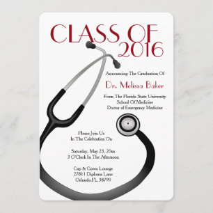 Invitación de graduación de la Escuela de Medicina
