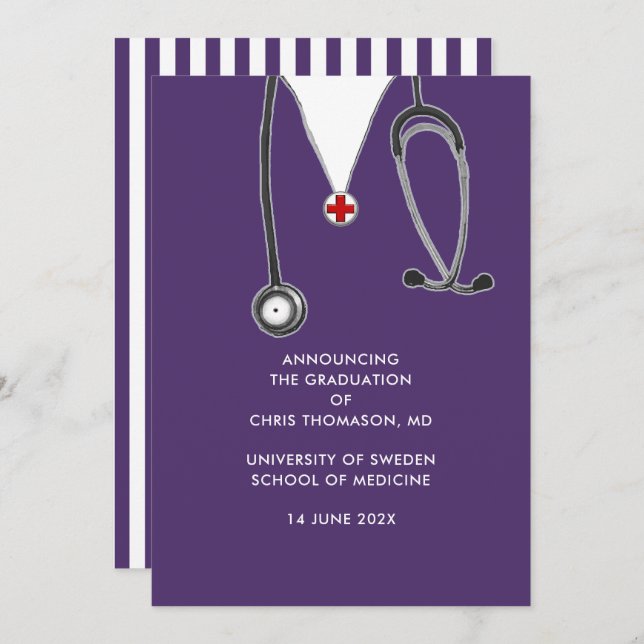 Invitación de graduación de la Escuela de Medicina (Anverso / Reverso)