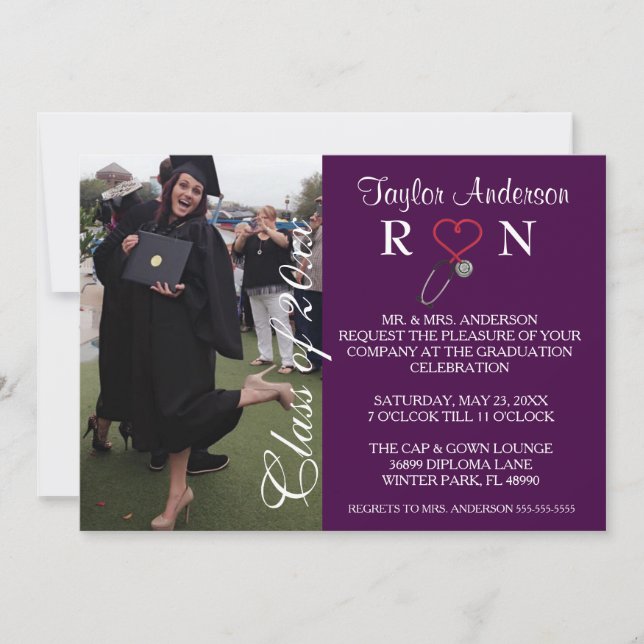 Invitación de graduación de la escuela de medicina (Anverso)