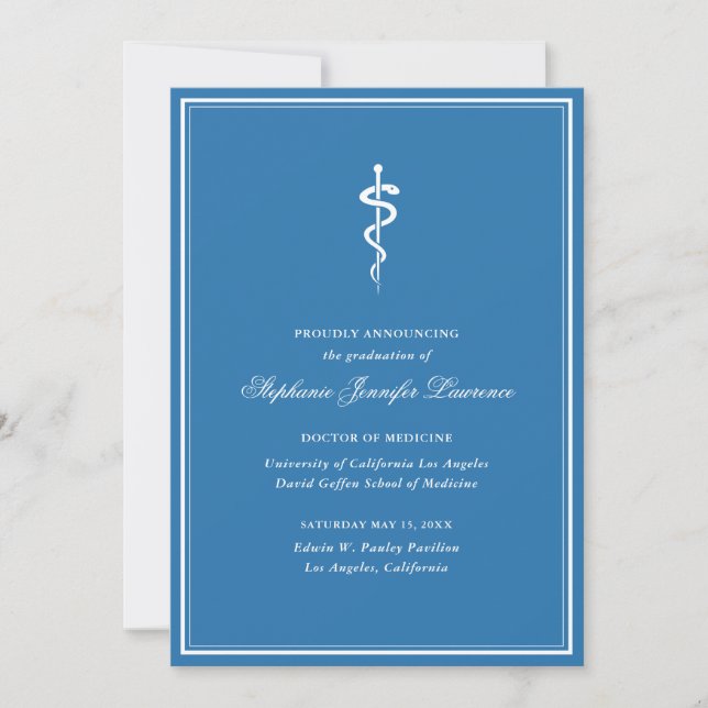 Invitación de graduación de la Escuela de Medicina (Anverso)