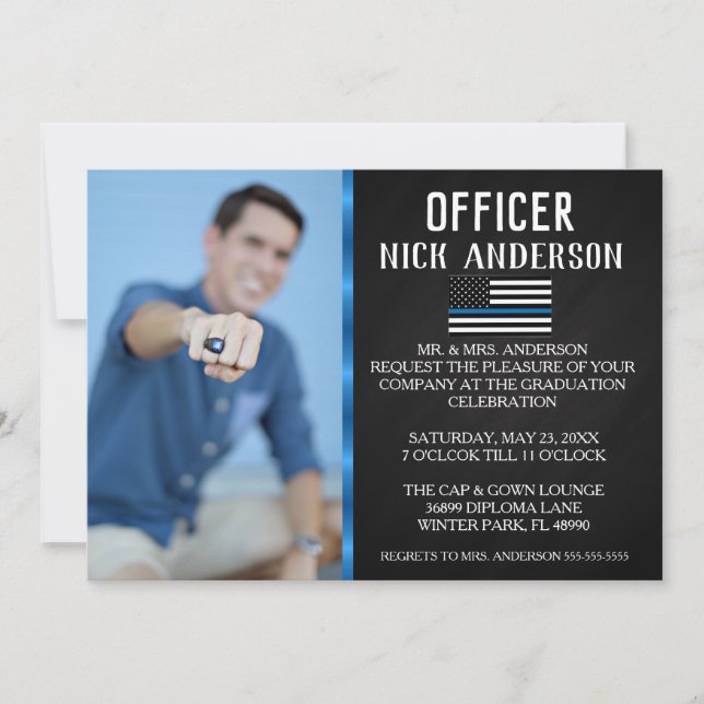 Invitación de graduación de la escuela de policía  (Anverso)