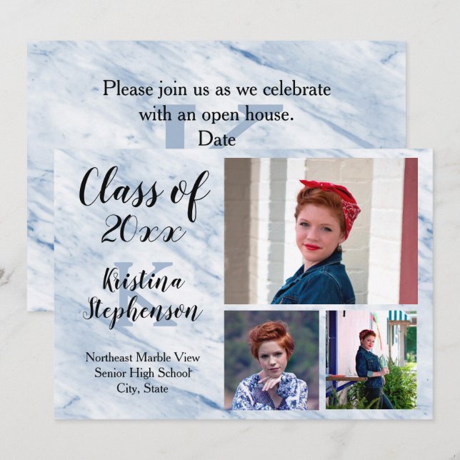 Invitación de graduación de la escuela fotográfica (Anverso / Reverso)