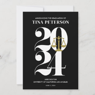 Invitación de graduación de la Facultad de Derecho