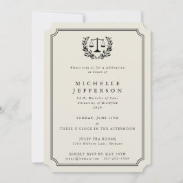 Invitación de graduación de la Facultad de Derecho