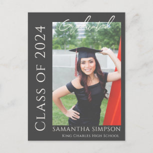 Invitación de graduación de la felicitación gris d