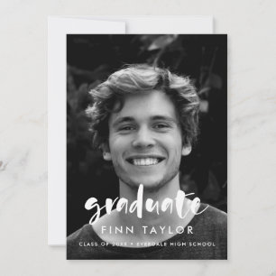 Invitación de graduación de la foto de escritura m
