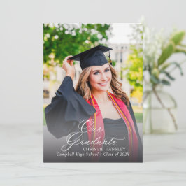 Invitación de graduación de la foto de la clase de