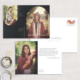 Invitación De Graduación De La Foto Del Arco Negro