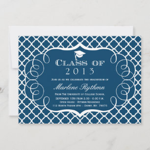 Invitación de graduación de la Marina + Cuatrefoil