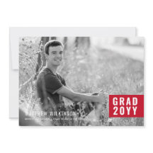 Invitación de graduación de la pestaña roja